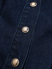 Belted Button-Front Denim Shirt Dress