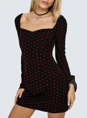 Addisen Long Sleeve Mini Dress Polka Dot