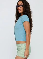 Suzu Knit Top Light Blue