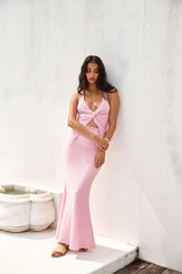 Palm Tree Paradise Maxi Skirt Pink