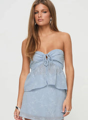 Rosenberg Strapless Top Blue