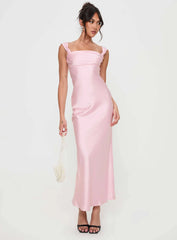 Azura Off The Shoulder Maxi Dress Pink