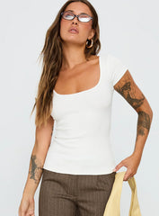 Baseline Scoop Tee White