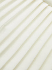 Pleated Hem Mock Neck Mini Dress