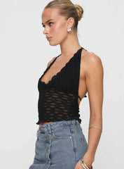 Only Angel Halter Top Black