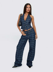 Top Model Jean Indigo Plaid