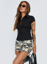 Voltage Denim Mini Skirt Camouflage