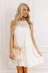 Tuscan Villa Crochet Mini Dress