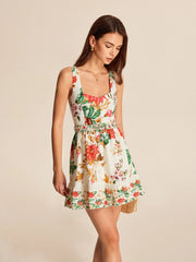 Floral Print Sleeveless Mini Dress