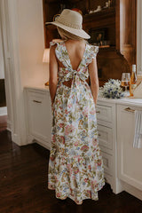 Romance In France Floral Maxi Dress