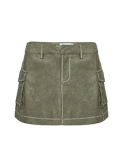 Tanza Faux Leather Mini Skirt Green