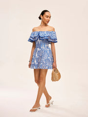 Semi-Sheer Off-Shoulder Ruffled Dress