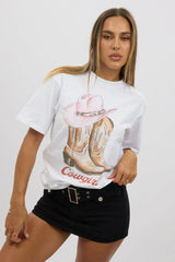 White Graphic Tee Short Sleeve