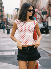 Deei Double Ruffle Mini Skort Onyx