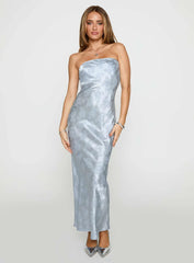 Haley Maxi Dress Blue Jacquard