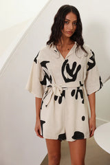 Wander Into Possibilities Romper Beige