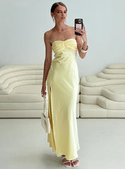 Chevalier Strapless Maxi Dress Lemon