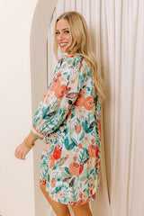 Life In Full Bloom Mini Dress in Limpet Shell