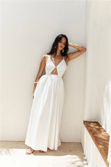 Lantern Trail Maxi Dress White