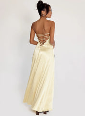 Masterpiece Strapless Maxi Dress Yellow