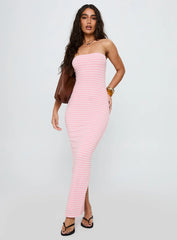 Savins Strapless Maxi Dress Pink Stripe