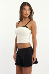 White Cami Bandeau Sleeveless Sweetheart Neckline