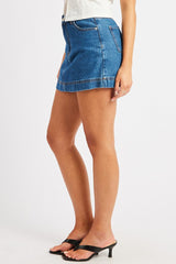 Denim Skort Skirt High Rise