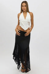 White Halter Neck Top Lace