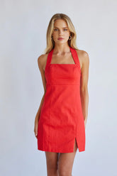 Flora Halter Mini Dress