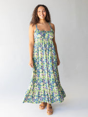 Elizabeth Maxi Dress - Green Floral