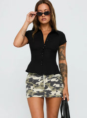 Voltage Denim Mini Skirt Camouflage