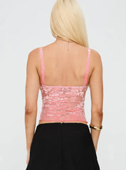 Dalma Twist Top Pink Burnout