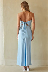 Romina Strapless Satin Maxi Dress