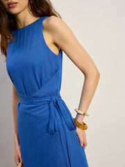 Sleeveless Wrap-Style Mini Dress