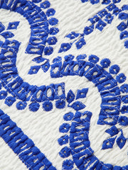 Embroidered Ruffled Sleeveless Dress