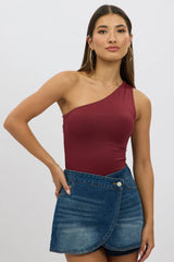 Red Bodysuit One Shoulder