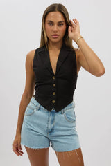 Black Vest Tie Back