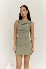 Mile End Mini Dress Khaki