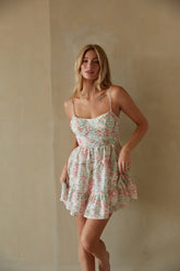 Farah Floral Bustier Babydoll Mini Dress