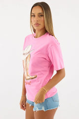 Pink Graphic Tee Short Sleeve