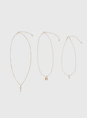 Broken Clocks Layered Necklace Gold