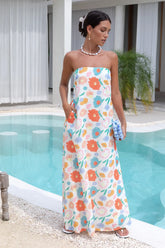 Elior Strapless Maxi Dress Print