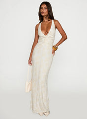 Starcrossed Halter Maxi Dress Cream