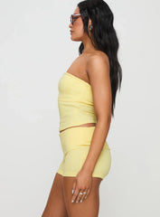 Baseline Low Rise Rib Shorts Yellow