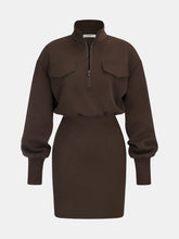 Half Zip Sweatshirt Mini Dress
