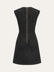 Chain Detail Tweed Sleeveless Mini Dress