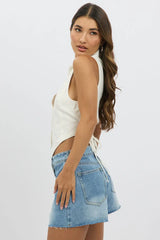 White Vest Tie Back
