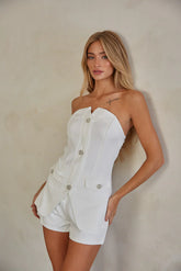 Matilda Two-Piece Tailored Bustier Top and Short Set