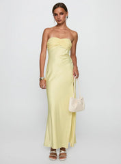 Chevalier Strapless Maxi Dress Lemon