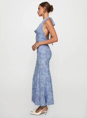Aymie Halter Maxi Dress Blue